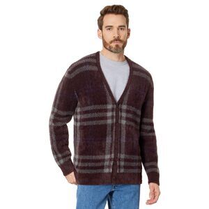 Levis Fluffy Sweater Cardigan Henri Printed Plaid Allspice MD
